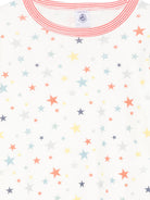 Pigiama per bambini Petit Bateau bianco con scollo rotondo e stampa a stelle A0F1A 01 PETIT BATEAU KIDS 