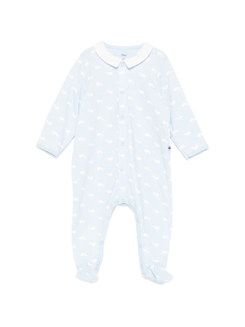 Tutina per neonato Petit Bateau azzurra con stampa balene A0F2H 01 PETIT BATEAU KIDS 