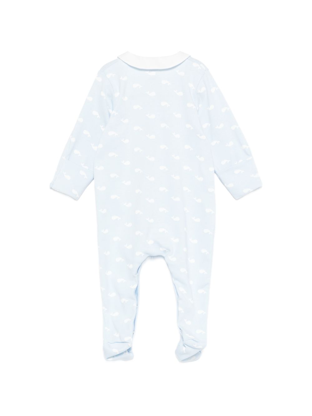 Tutina per neonato Petit Bateau azzurra con stampa balene A0F2H 01 PETIT BATEAU KIDS 