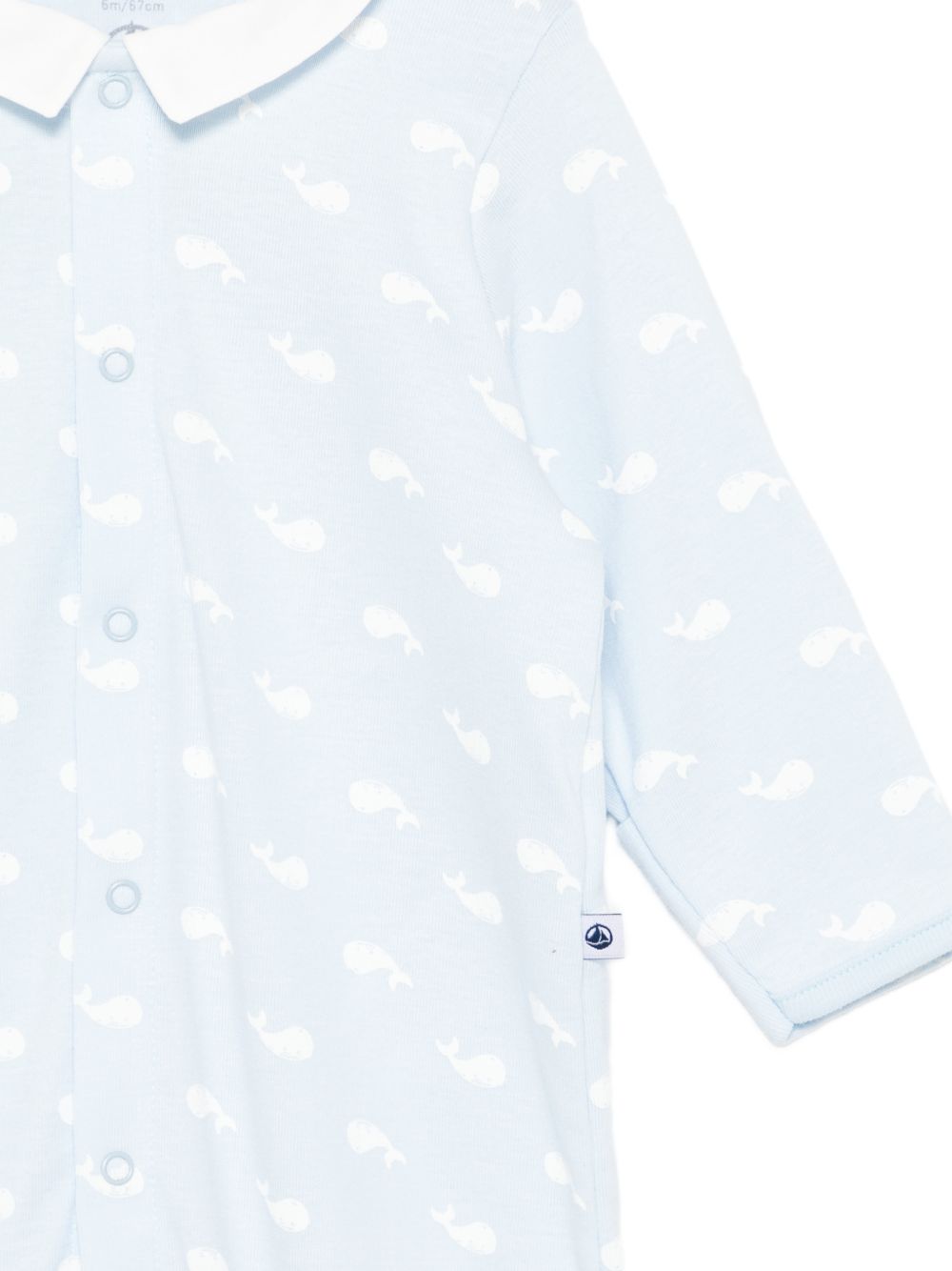 Tutina per neonato Petit Bateau azzurra con stampa balene A0F2H 01 PETIT BATEAU KIDS 