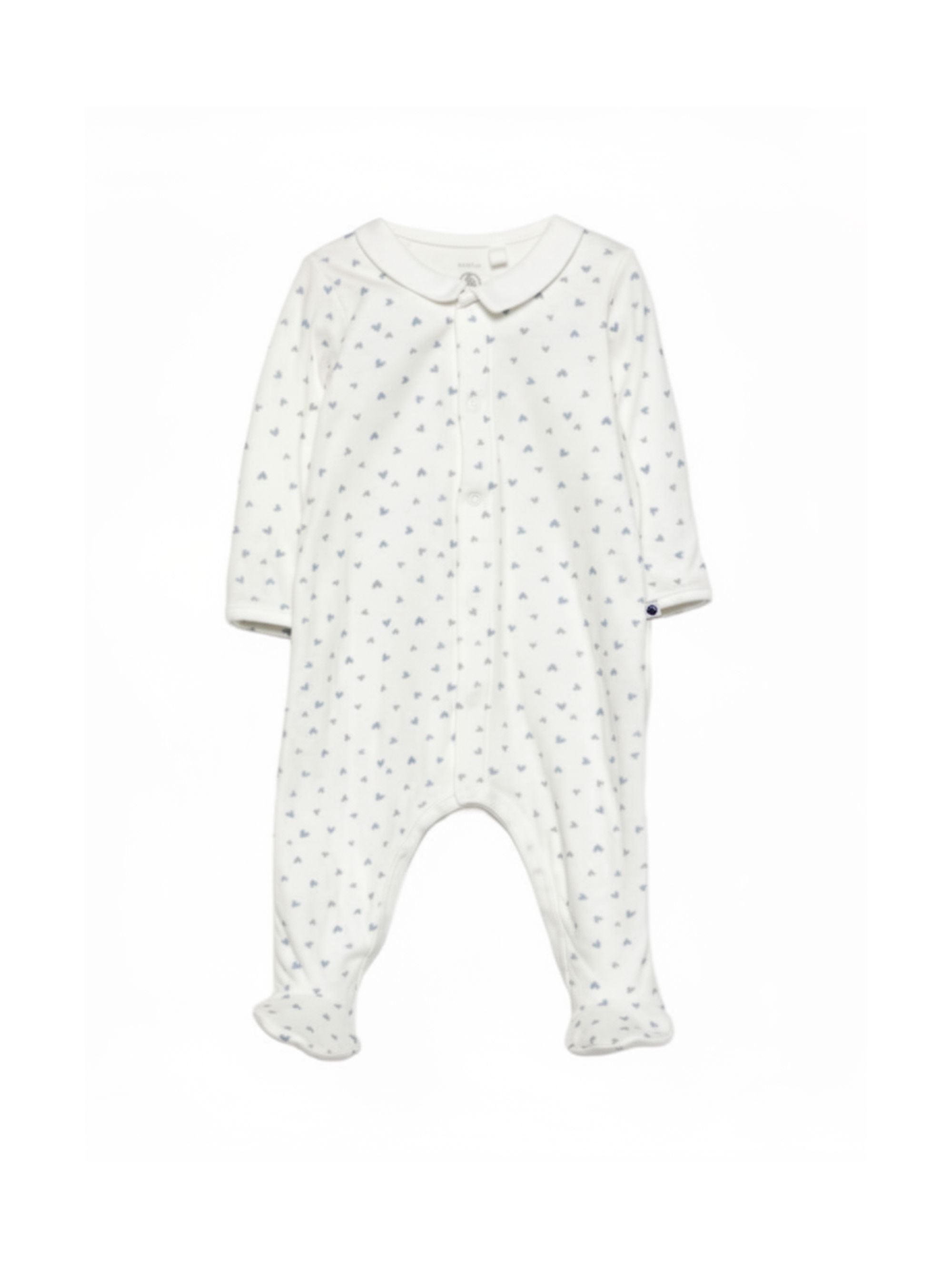 Tutina per neonati Petit Bateau bianca con stampa a cuori A0F2L 01 PETIT BATEAU KIDS 