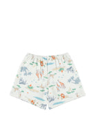 Set pigiama e maschera per bambino Petit Bateau bianco con stampa animali all-over A0F6M 01 PETIT BATEAU KIDS 