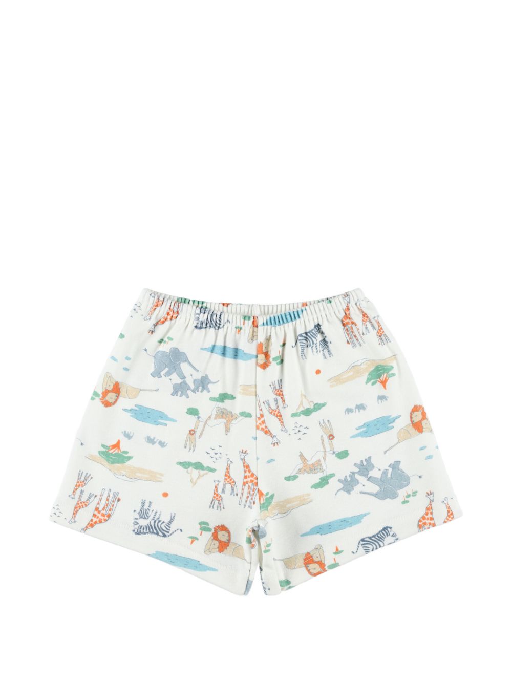 Set pigiama e maschera per bambino Petit Bateau bianco con stampa animali all-over A0F6M 01 PETIT BATEAU KIDS 