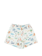 Set pigiama e maschera per bambino Petit Bateau bianco con stampa animali all-over A0F6M 01 PETIT BATEAU KIDS 