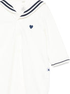 Tutina per neonato Petit Bateau bianca con dettaglio a cuore A0F79 01 PETIT BATEAU KIDS 