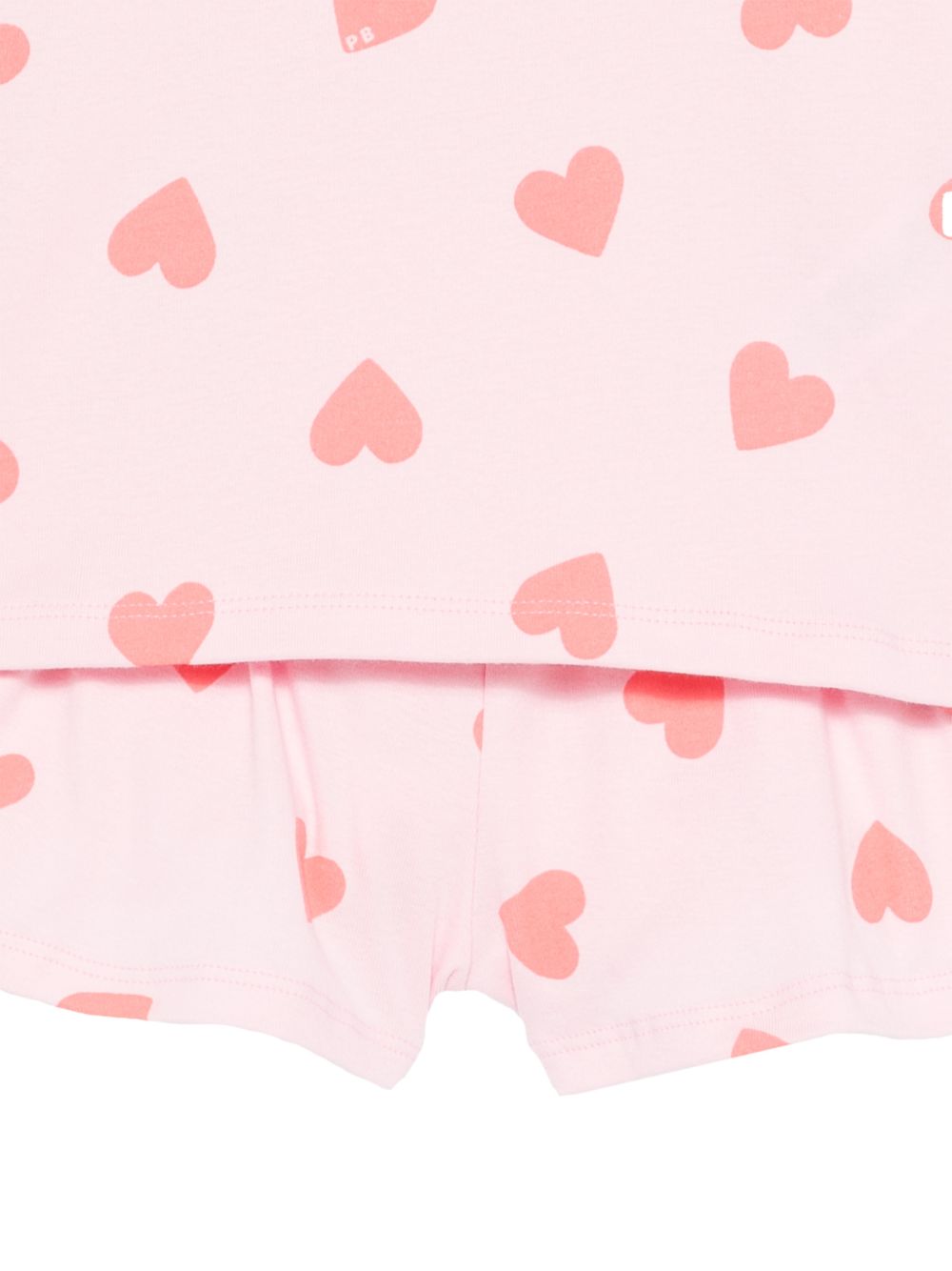 Pigiama per bambina Petit Bateau rosa con stampa a cuori A0F87 01 PETIT BATEAU KIDS 