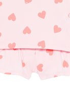 Pigiama per bambina Petit Bateau rosa con stampa a cuori A0F87 01 PETIT BATEAU KIDS 