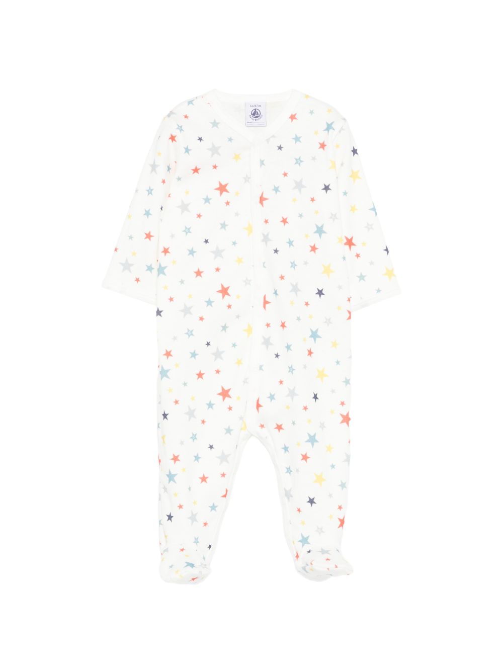 Pigiama per neonato Petit Bateau bianco con stampa stelle A0F8T 01 PETIT BATEAU KIDS 