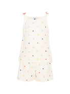 Pigiama per bambina Petit Bateau bianco con stampa cuoricini all-over A0F97 01 PETIT BATEAU KIDS 