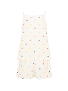 Pigiama per bambina Petit Bateau bianco con stampa cuoricini all-over A0F97 01 PETIT BATEAU KIDS 