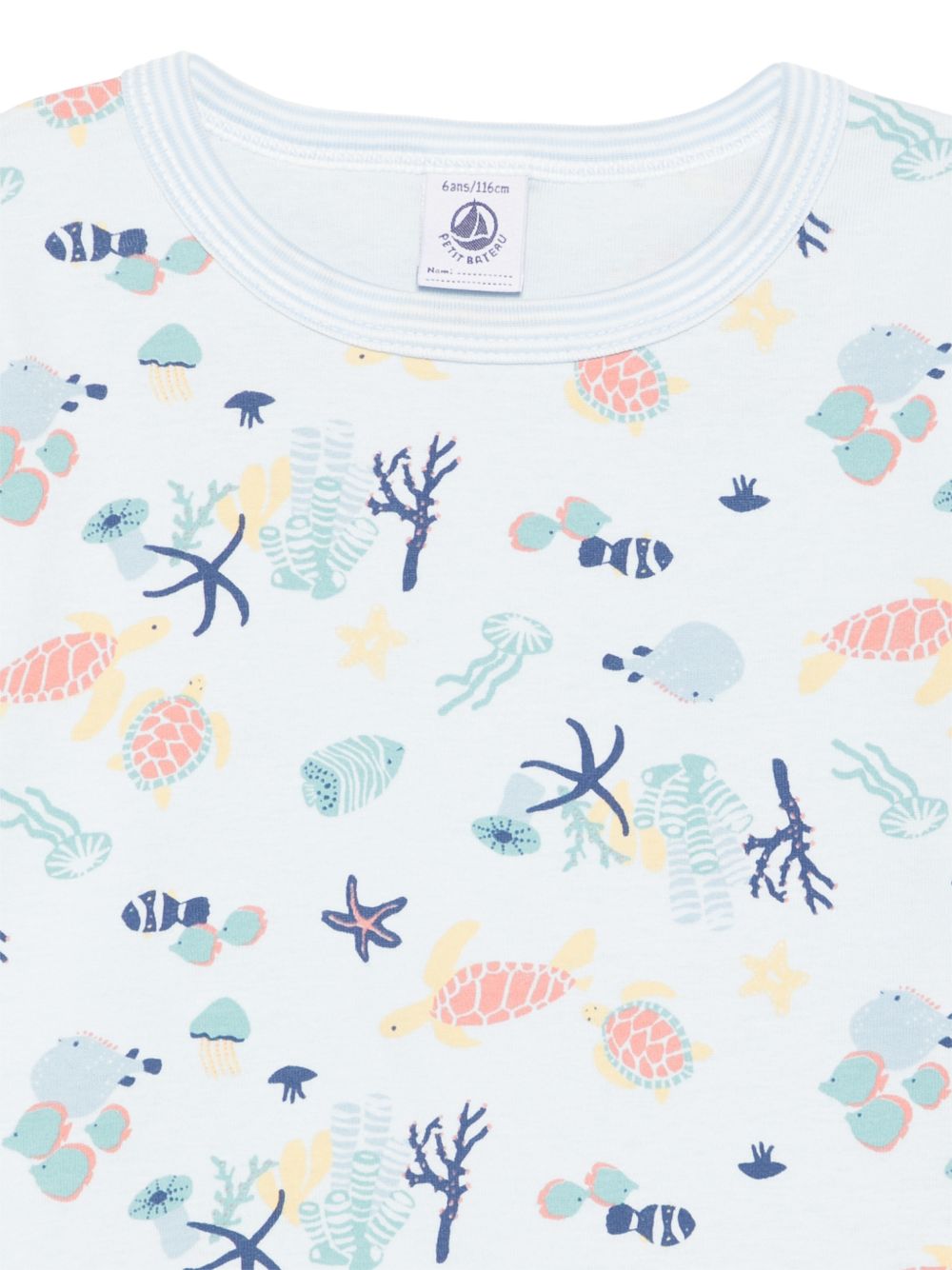 Pigiama per bambini Petit Bateau bianco a fantasia A0F98 01 PETIT BATEAU KIDS 