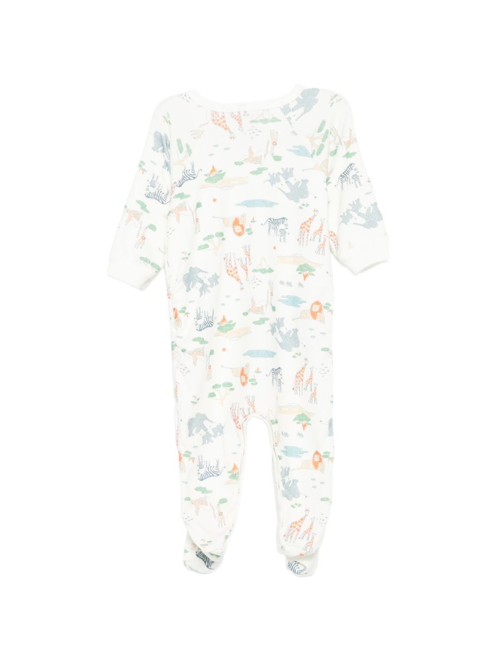 Tutina per neonato Petit Bateau bianca con stampa grafica animali all-over A0F9N 01 PETIT BATEAU KIDS 