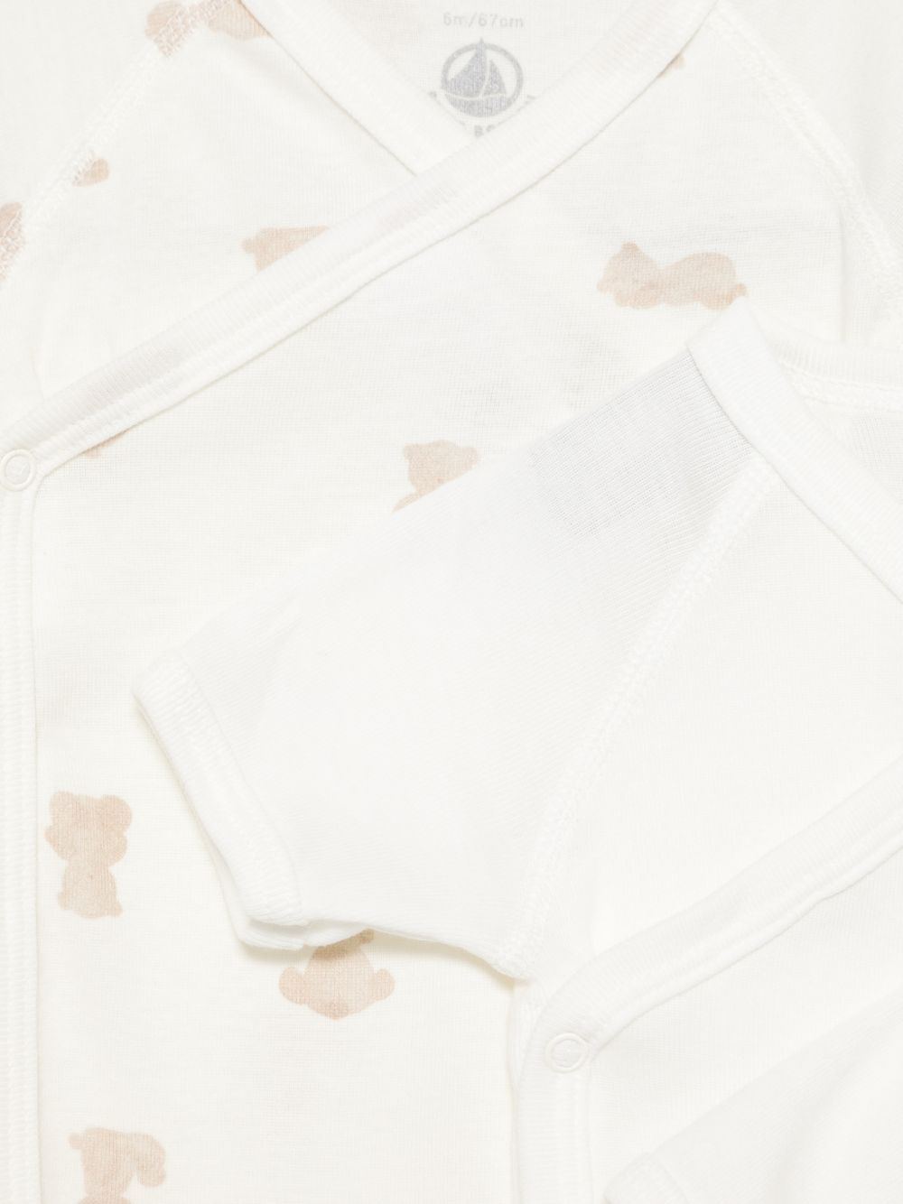 Set di tre tutine per neonati Petit Bateau bianchi con fantasie diverse A0F9X 00 PETIT BATEAU KIDS 