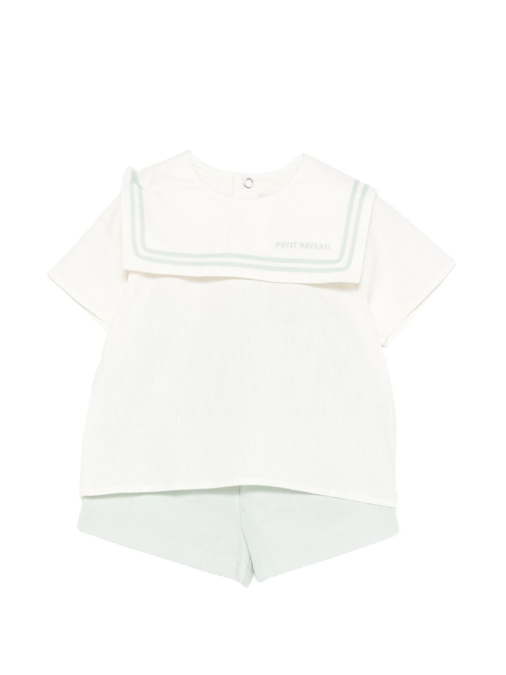 Set t-shirt e shorts per neonato Petit Bateau multicolor con colletto A0FA8 01 PETIT BATEAU KIDS 