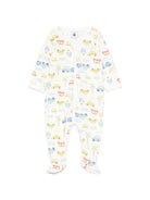 Tutina per neonato Petit Bateau bianca con stampa macchinine all-over A0FCN 01 PETIT BATEAU KIDS 