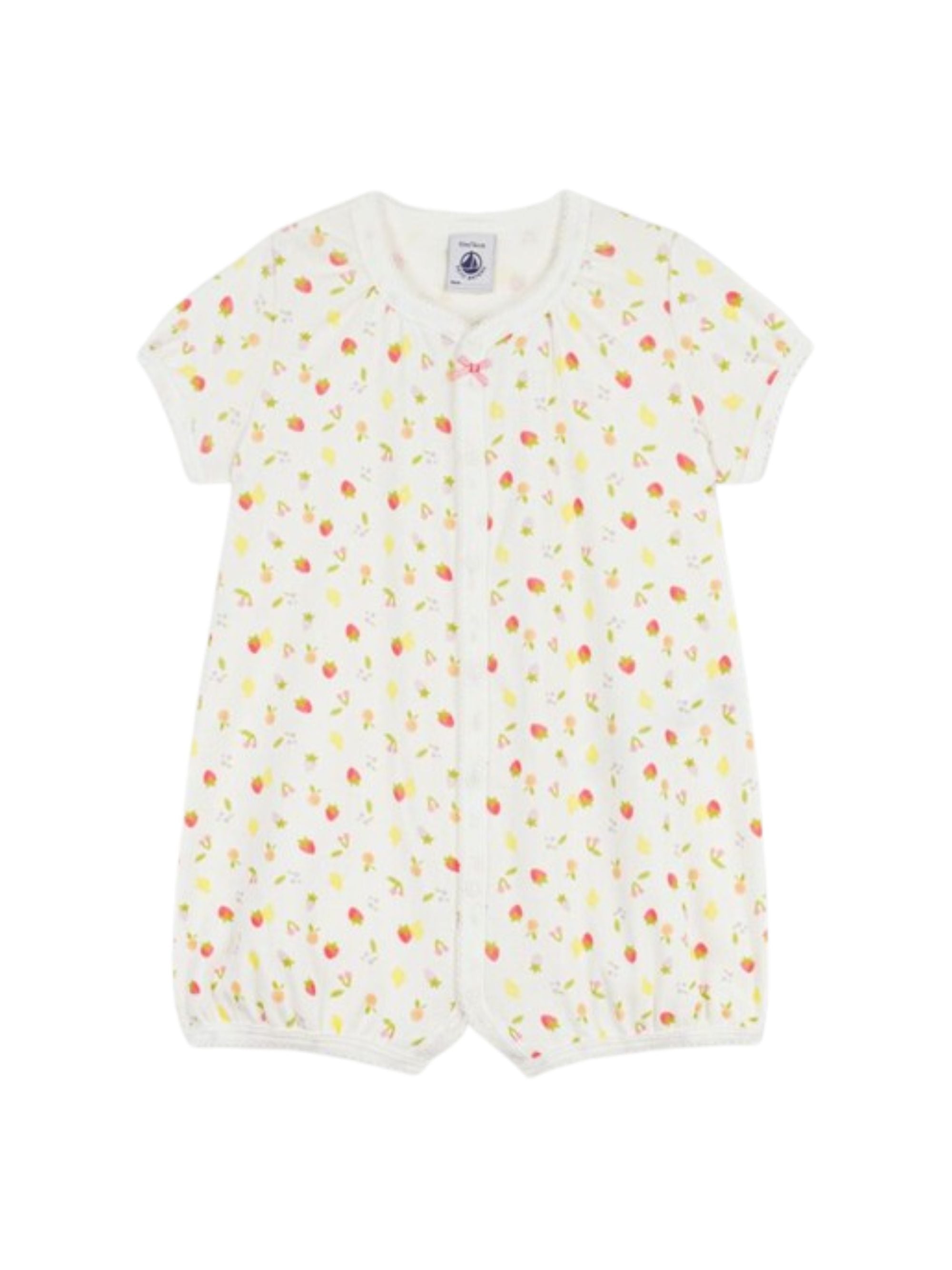 Tutina per neonata Petit Bateau bianca con stampa floreale all-over A0FCQ 01 PETIT BATEAU KIDS 
