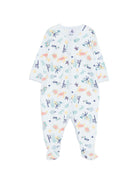Tutina per neonati Petit Bateau azzurra con stampa grafica multicolore A0FD3 01 PETIT BATEAU KIDS 