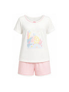Pigiama per bambina Petit Bateau bianco con stampa grafica sul davanti A0FDF 01 PETIT BATEAU KIDS 
