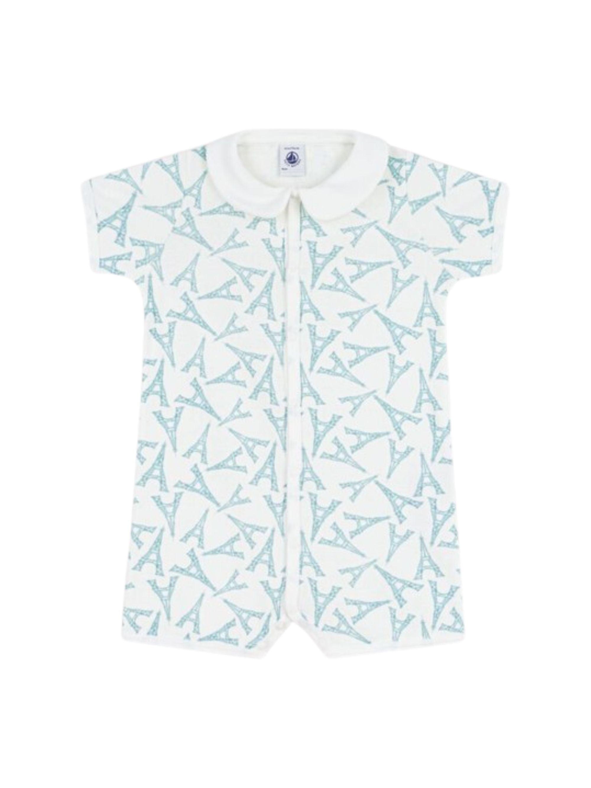 Tutina per neonati Petit Bateau beige con stampa Torre Eiffel all-over A0FEJ 01 PETIT BATEAU KIDS 