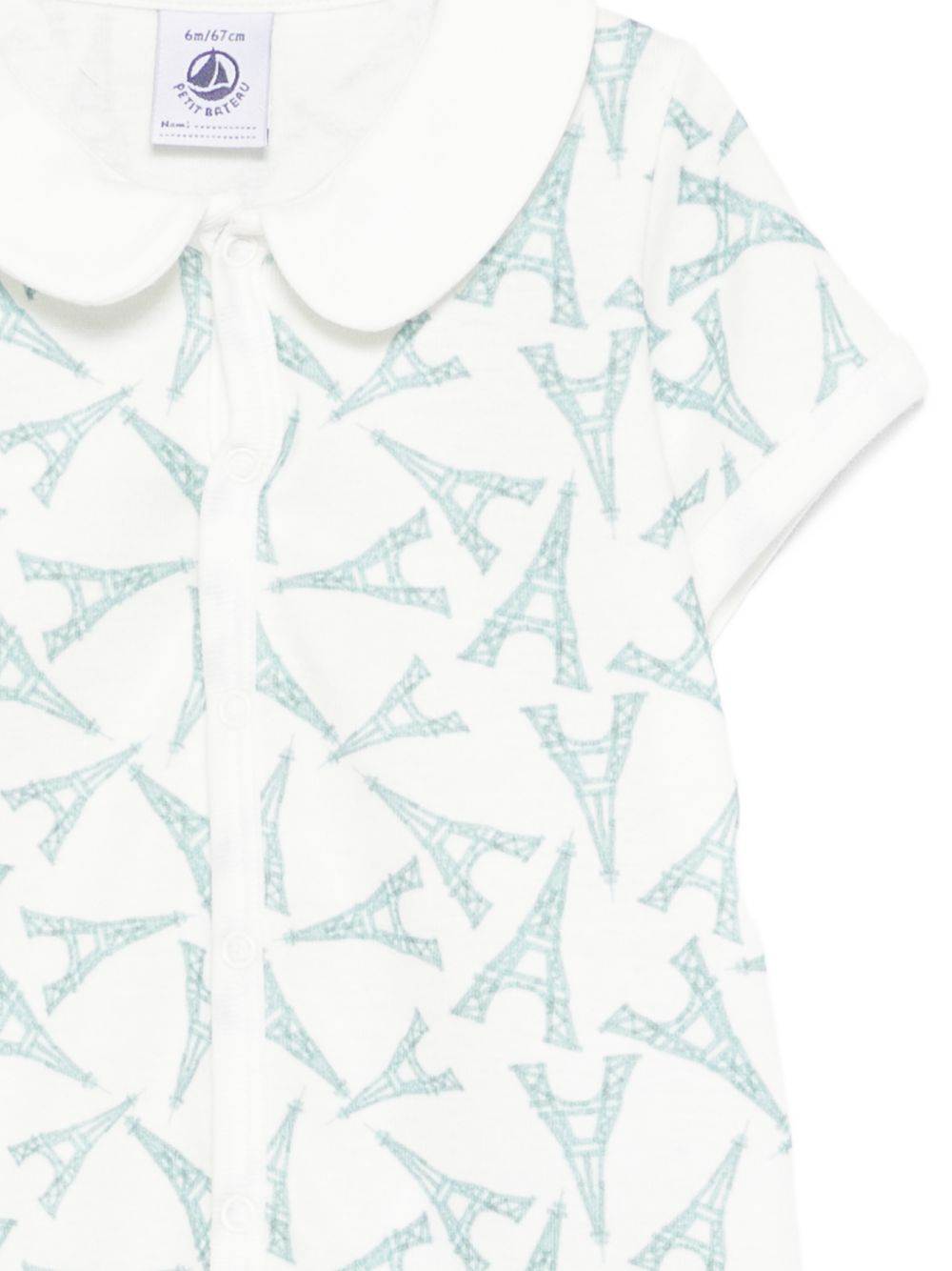 Tutina per neonati Petit Bateau beige con stampa Torre Eiffel all-over A0FEJ 01 PETIT BATEAU KIDS 