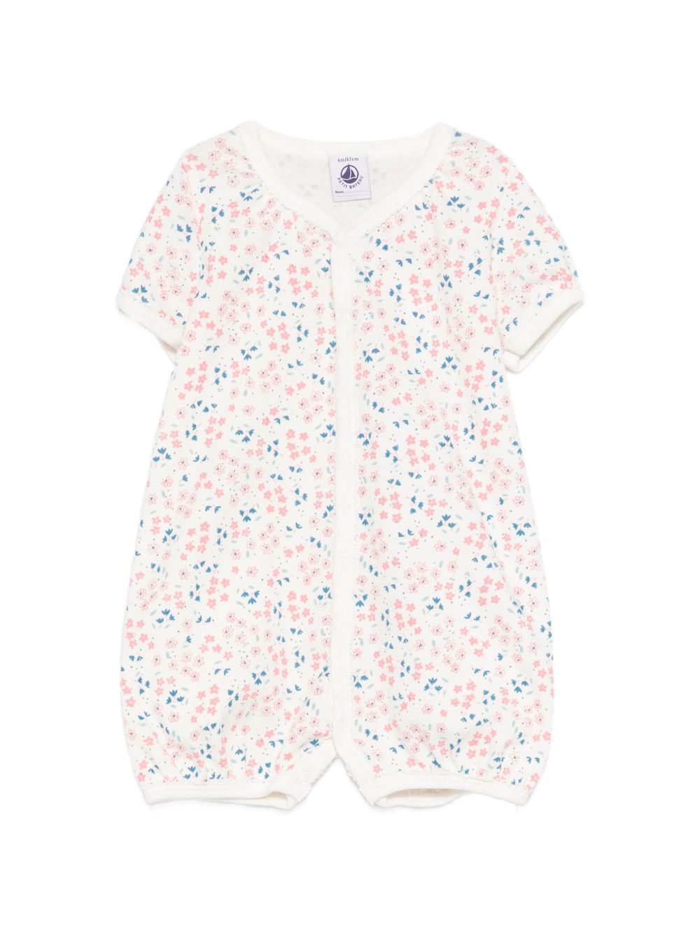 Tutina per neonata Petit Bateau bianca con stampa floreale A0FEQ 00 PETIT BATEAU KIDS 