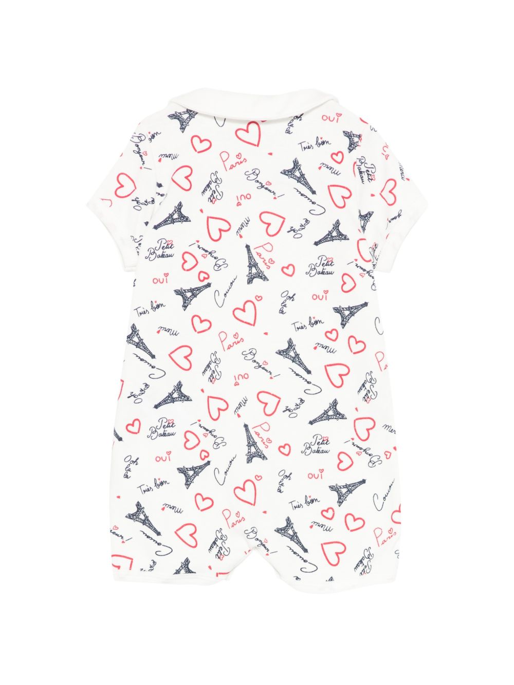 Tutina per neonati Petit Bateau bianca con stampa torre eiffel A0FES 01 PETIT BATEAU KIDS 
