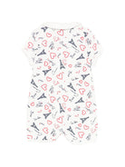Tutina per neonati Petit Bateau bianca con stampa torre eiffel A0FES 01 PETIT BATEAU KIDS 