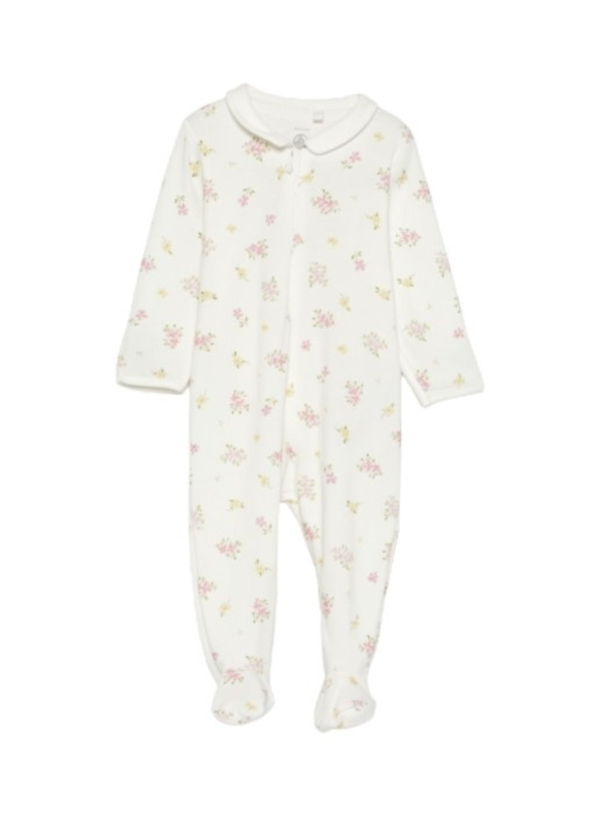 Tutina per neonata Petit Bateau bianca con stampa floreale A0FH1 01 PETIT BATEAU KIDS 