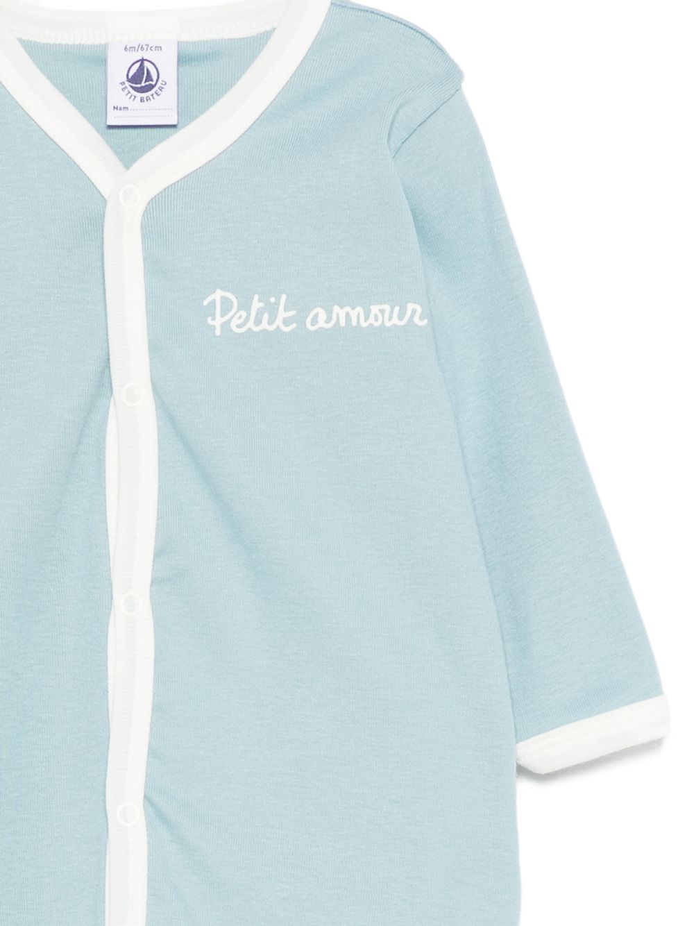 Pigiama per neonato Petit Bateau azzurro con bottoni A0FIZ 01 PETIT BATEAU KIDS 