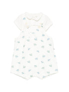 Set t-shirt e salopette per neonato Petit Bateau bianco con stampa animali all-over A0FMJ 01 PETIT BATEAU KIDS 