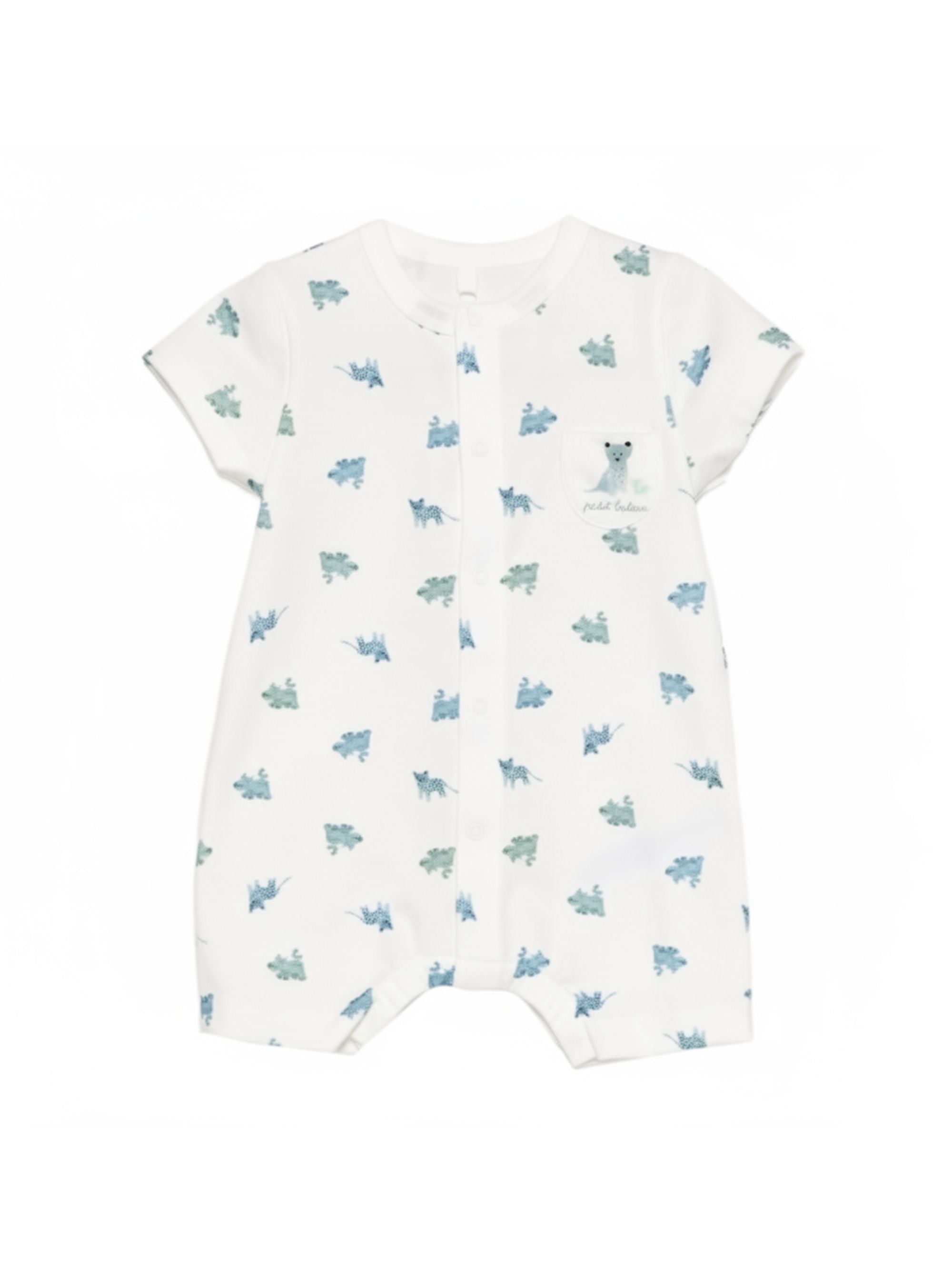 Tutina per neonato Petit Bateau bianco con stampa animali all-over A0FOQ 01 PETIT BATEAU KIDS 