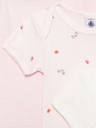 Set di tre tutine per neonata Petit Bateau rosa con fantasie diverse A0FOU 00 PETIT BATEAU KIDS 