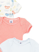 Set tre body Petit Bateau multicolore con scollo rotondo A0FQD 00 PETIT BATEAU KIDS 
