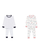 Set di due pigiami per bambino Petit Bateau bianco con stampa grafica all-over A0FQG 00 PETIT BATEAU KIDS 