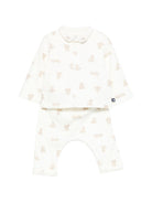Set t-shirt e pantaloni per neonati Petit Bateau bianco con stampa orsetto all-over A0FQY 01 PETIT BATEAU KIDS 