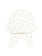 Set t-shirt e pantaloni per neonati Petit Bateau bianco con stampa orsetto all-over A0FQY 01 PETIT BATEAU KIDS 