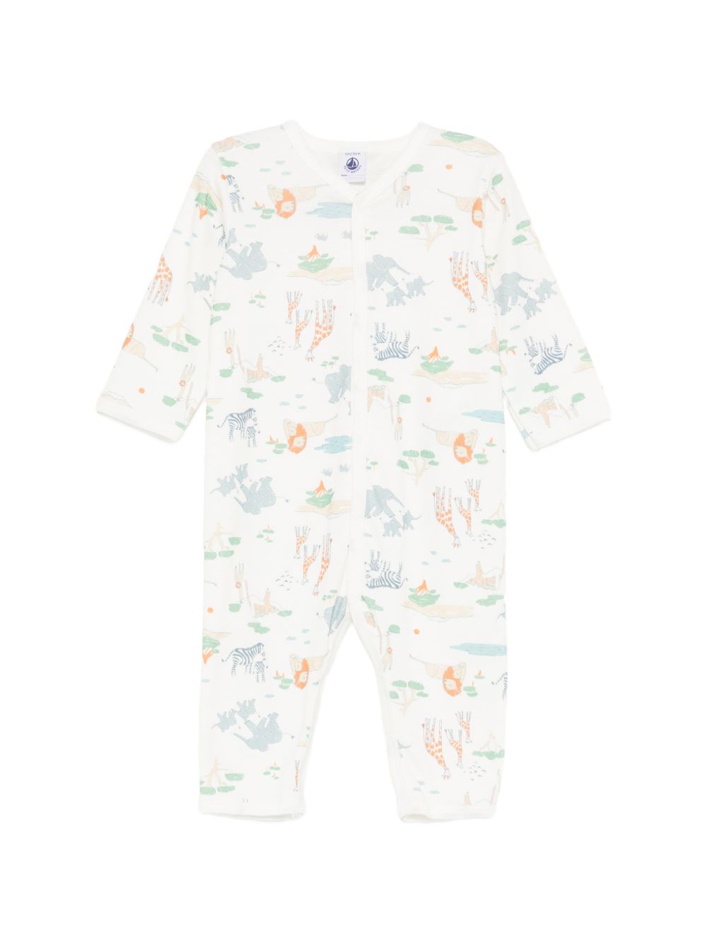 Tutina per neonati Petit Bateau bianca con stampa animali A0FRF 01 PETIT BATEAU KIDS 