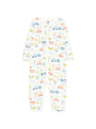 Tutina per neonato Petit Bateau bianca con stampa di auto all-over A0FRH 01 PETIT BATEAU KIDS 