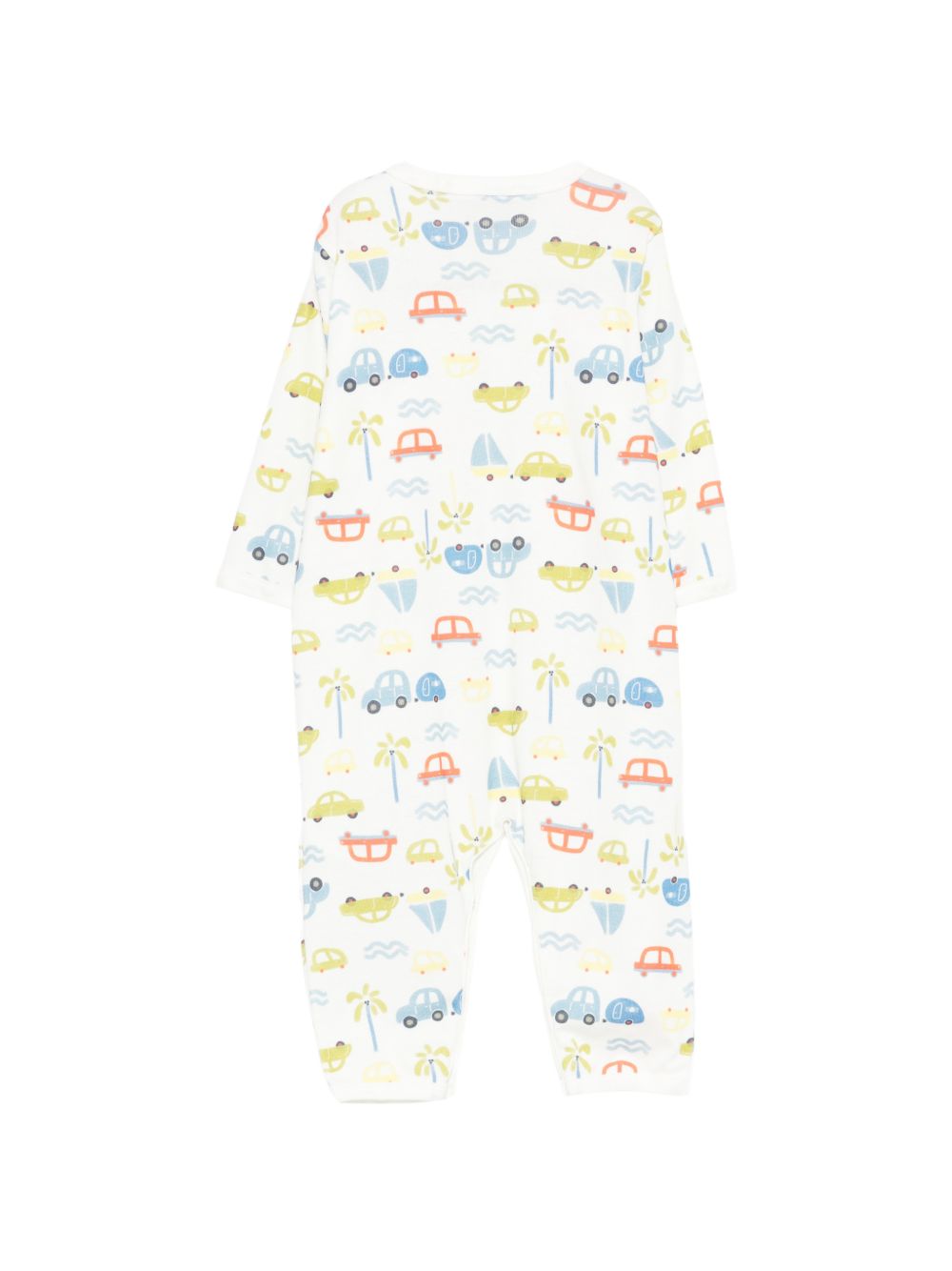 Tutina per neonato Petit Bateau bianca con stampa di auto all-over A0FRH 01 PETIT BATEAU KIDS 