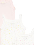 Set tre body per neonata Petit BAteau multicolore senza maniche con motivo a pois A0FRY 00 PETIT BATEAU KIDS 