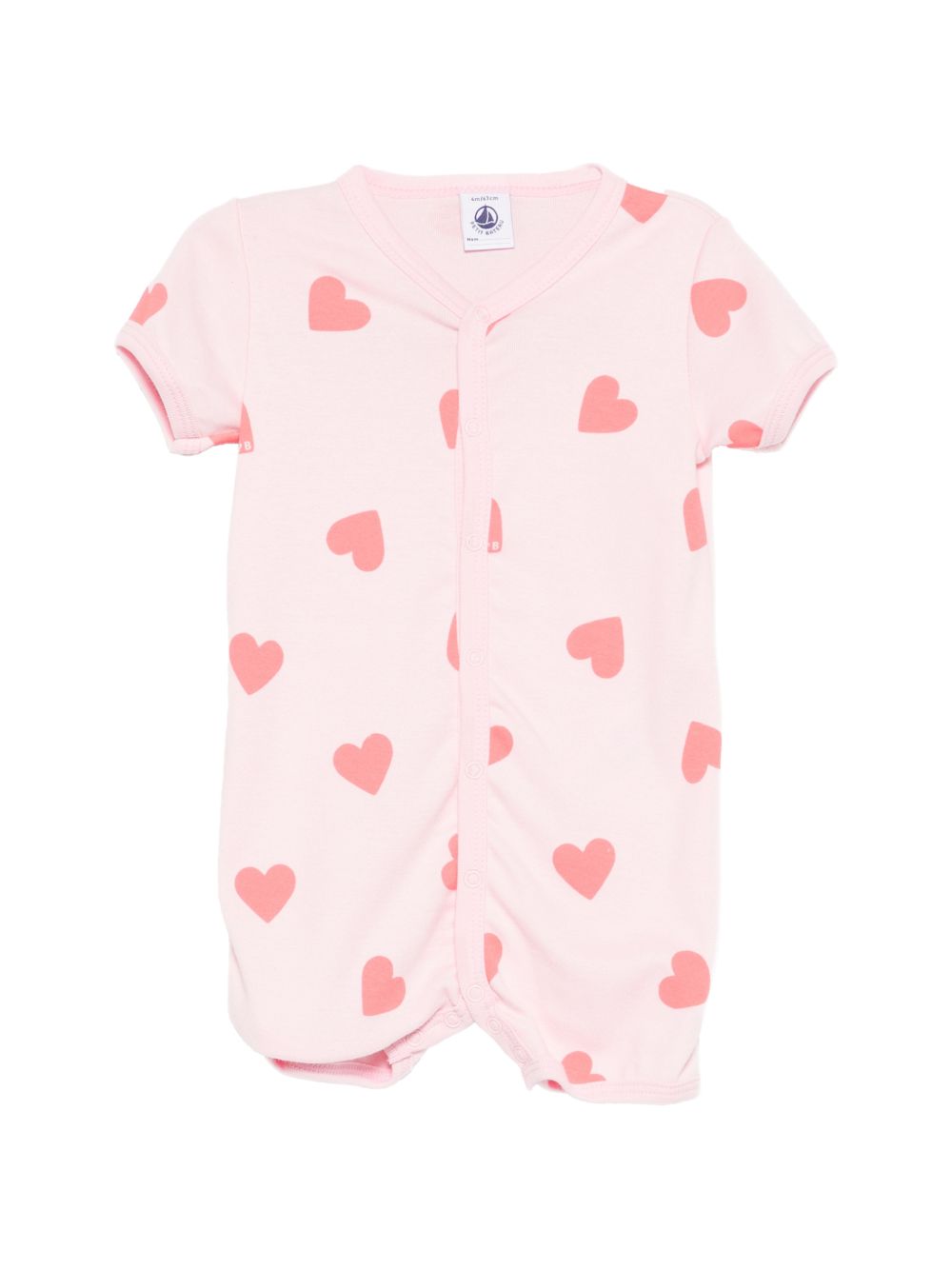 Tutina per neonata Petit Bateau rosa con stampa a cuoricini all-over A0FS2 01 PETIT BATEAU KIDS 