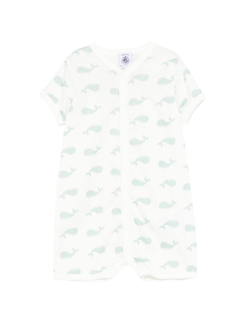Tutina per neonato Petit Bateau bianca con stampa balene A0FS3 01 PETIT BATEAU KIDS 