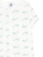 Tutina per neonato Petit Bateau bianca con stampa balene A0FS3 01 PETIT BATEAU KIDS 