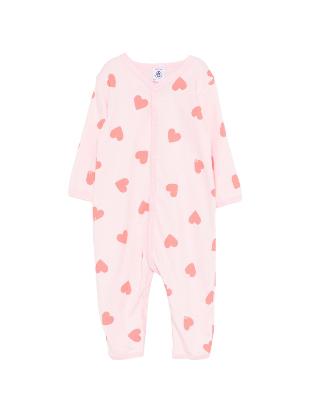 Pigiama per neonata Petit Bateau rosa con stampa cuori A0FSA 01 PETIT BATEAU KIDS 