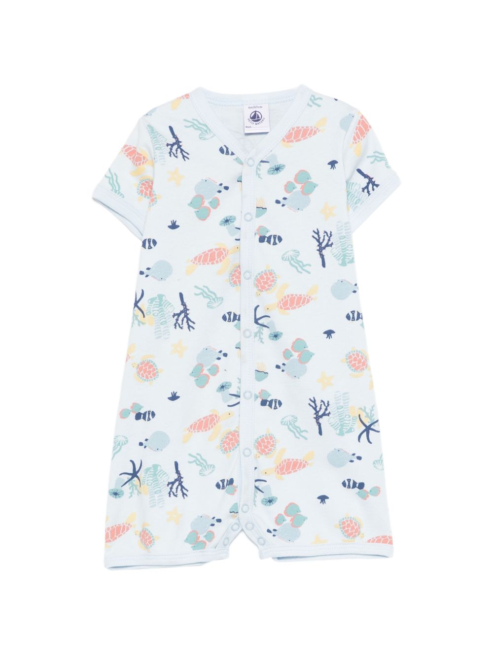 Tutina per neonati Petit Bateau azzurra con stampa grafica all-over A0FSB 01 PETIT BATEAU KIDS 