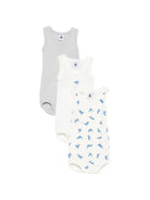 Set tre body per neonato Petit Bateau multicolore senza maniche A0FSO 00 PETIT BATEAU KIDS 