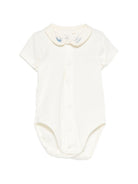 Tutina per neonati Petit Bateau beige con colletto ricamato A0FSV 01 PETIT BATEAU KIDS 