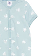 Tutina per neonato Petit Bateau azzurro con motivo a cuore A0FVD 01 PETIT BATEAU KIDS 
