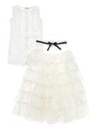 Abito per bambina Philosophy Di Lorenzo Kids bianco con chiusura a bottoni I1G201 7116 0001 PHILOSOPHY KIDS 