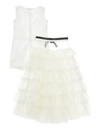Abito per bambina Philosophy Di Lorenzo Kids bianco con chiusura a bottoni I1G201 7116 0001 PHILOSOPHY KIDS 